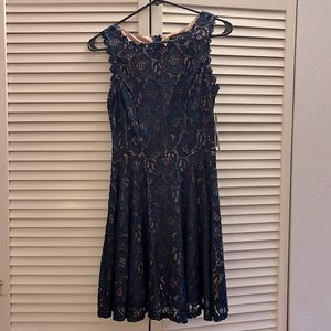 Navy Blue Lace Dress